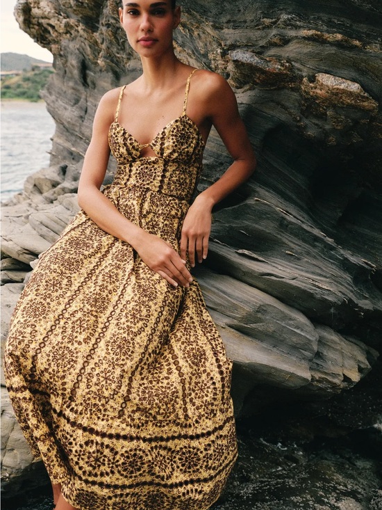 Zara Dresses & Skirts - Zara Cut-Out Embroidered Eyelet MIDI Dress